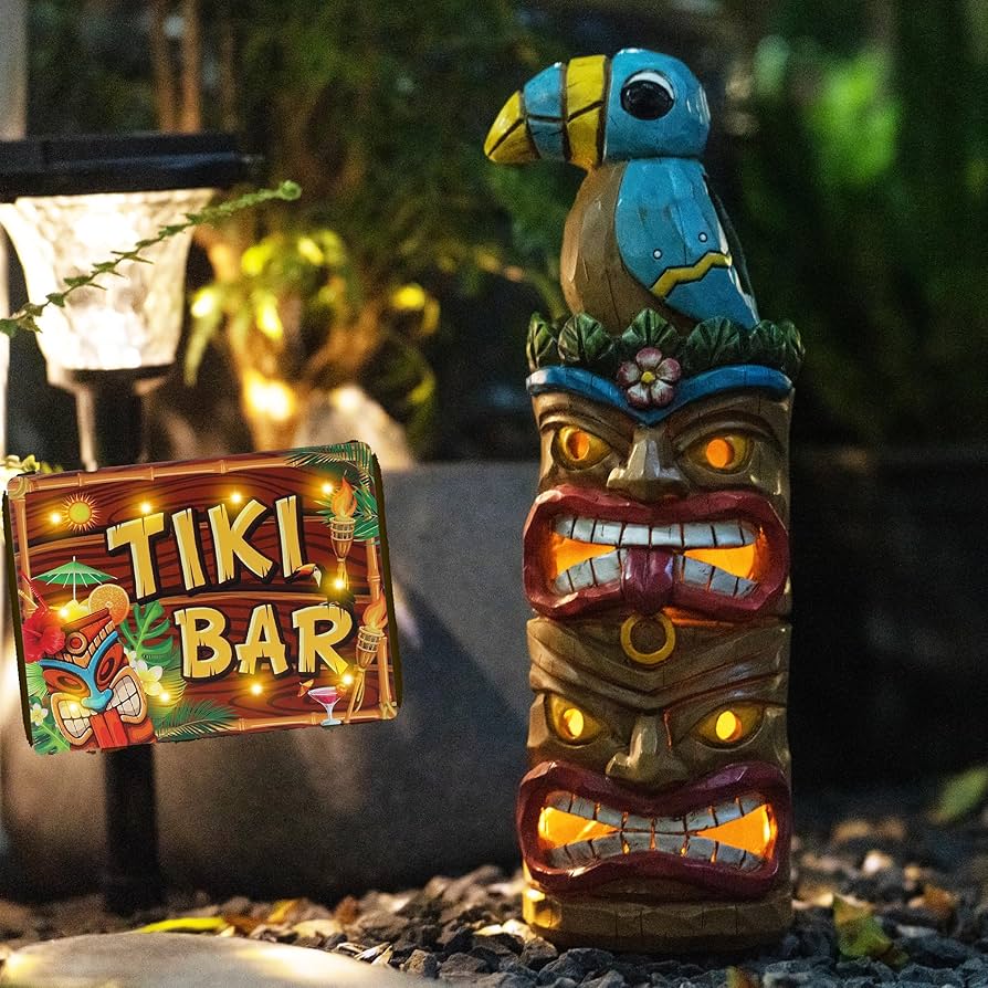 ミュージシャン llica - Tiki Totem Pole Statue Amazon.com : Yiosax Solar Tiki Statue Outdoor Decor-Garden